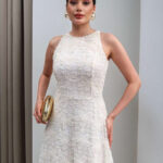 Floral Embroidered Sleeveless Tulle Dress
