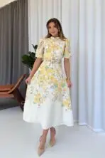 Élise Floral Midi Dress - Image 3
