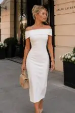 Elegant Off-Shoulder Royal Dress - Image 2