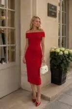Elegant Off-Shoulder Royal Dress